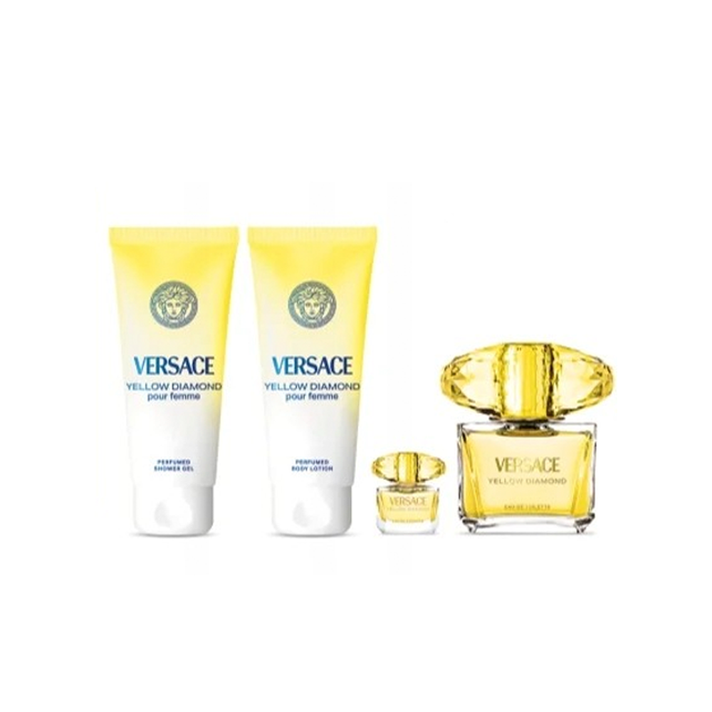 Versace Yellow Diamond Pour Femme EDT 90 ML + Mini 5 ML + Body Locion 100 ML + Gel de Ducha 100 ML (M)