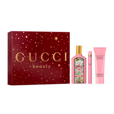 Gucci Set Flora Gorgeous Gardenia EDP 100ML+ Mini 10ML + Body Lotion 50 ML (M)