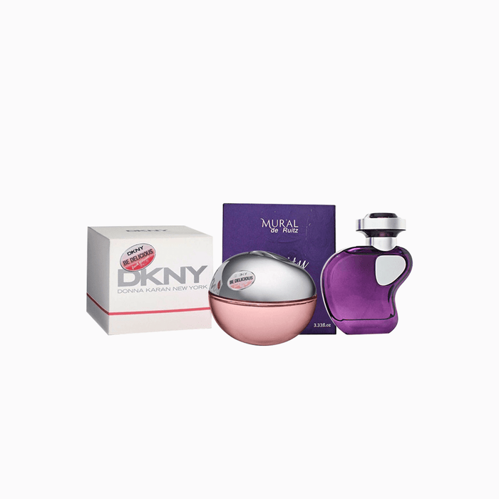 Elite Perfumes DKNY Be Delicious Fresh Blossom EDP 100 ML + Mural de Ruitz Amity Pour Femme EDP 100 ML (M)